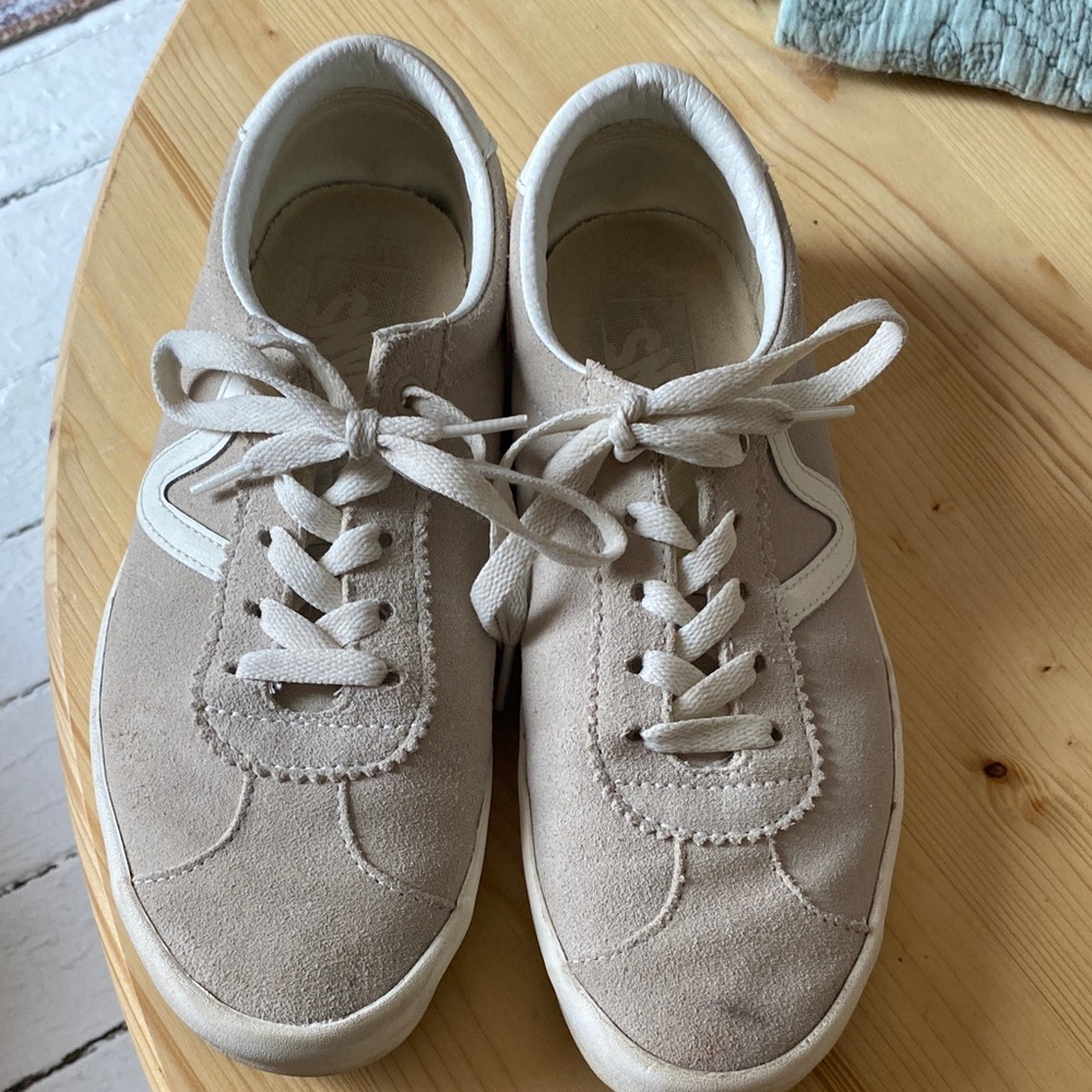 Vans Beige Suede Low Top Sneakers